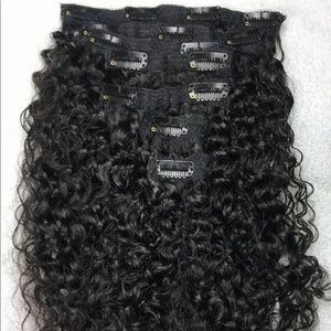 14 piece exotic curly clip ins.